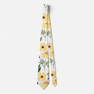 Einfaches Blumenmuster weiß Krawatte