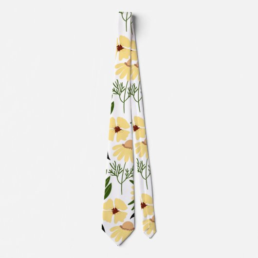 Einfaches Blumenmuster weiß Krawatte (Vorderseite)