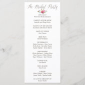 Einfaches Blumenwasser-Bouquet-Hochzeitsprogramm Programm (Rückseite)