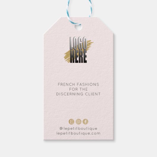 Einfaches Blush-Logo Kleidung Preis Geschenkanhänger (Vorderseite)