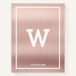 Einfaches Blush Pink Initial Monogram Sketchbook Notizblock