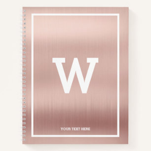 Einfaches Blush Pink Initial Monogram Sketchbook Notizblock