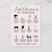 Einfaches Blush Pink Lash Extensions Aftercare Sym Visitenkarte (Vorderseite)