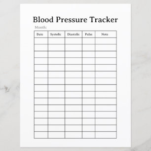 Einfaches Blutdruck-Tracker-Blatt
