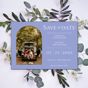 Einfaches Bogen-Foto   Immergrün Save the Date