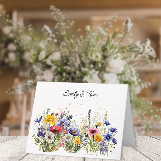 Einfaches Boho-Chic-Wildblumen Dankeskarte