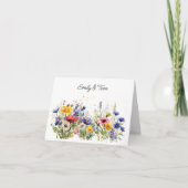 Einfaches Boho-Chic-Wildblumen Dankeskarte (Vorderseite)
