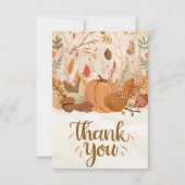 Einfaches Boho Herbstfallen Dankeskarte (Vorderseite)