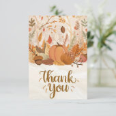 Einfaches Boho Herbstfallen Dankeskarte (Stehend Vorderseite)