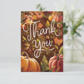Einfaches Boho Herbstfallen Dankeskarte (Stehend Vorderseite)