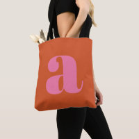 Einfaches Boho Rosa Orange Fettes Monogramm Anfang