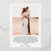 Einfaches Bold Date Foto Moderne Hochzeit Danke Folieneinladung (Rückseite)