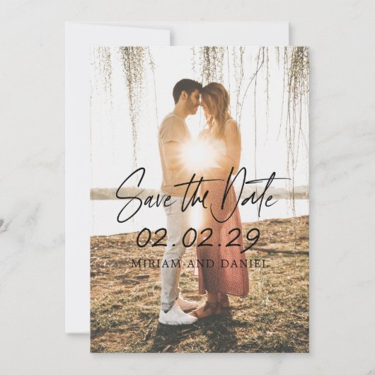 Einfaches Bold Date Foto Moderne Hochzeit Save The Date (Vorderseite)