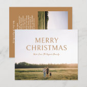 Einfaches Bold Typografy Foto Moderne Weihnachtska (Vorne/Hinten)