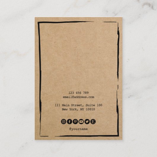 einfaches Bootpapier Ofenrahmen hinzufügen Logo Visitenkarte (Rückseite)