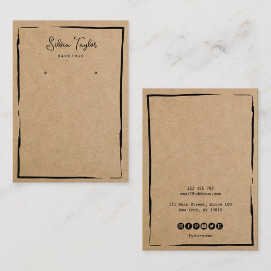 einfaches Bootpapier Ofenrahmen hinzufügen Logo Visitenkarte (Vorne/Hinten)