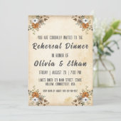 einfaches botanisches Abendessen mit rustikaler Pr Einladung (Stehend Vorderseite)