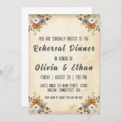 einfaches botanisches Abendessen mit rustikaler Pr Einladung (Vorne/Hinten)