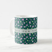 Einfaches botanisches Blumenmuster Kaffeetasse (Vorderseite Links)