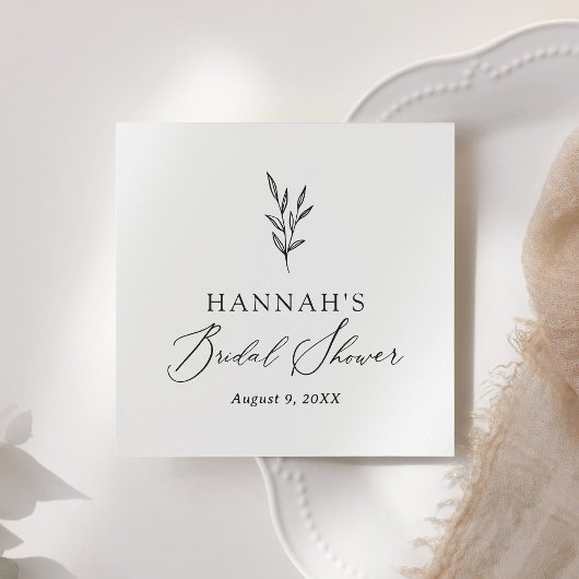 Einfaches botanisches Brautparty Serviette