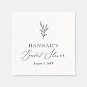 Einfaches botanisches Brautparty Serviette (Vorderseite)