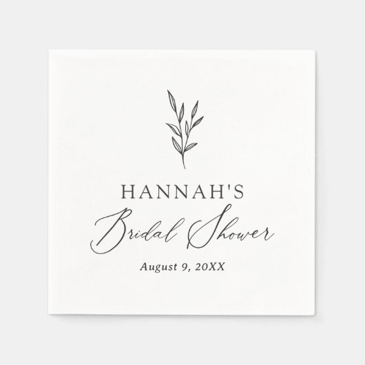 Einfaches botanisches Brautparty Serviette (Vorderseite)