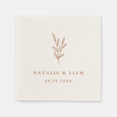 Einfaches botanisches Burnt Orange Wedding Napkins Serviette (Vorderseite)