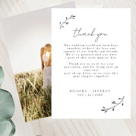 Einfaches botanisches Chic Modernes Minimales Hoch Dankeskarte