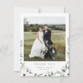 Einfaches botanisches Foto Wasserfarbe Danke Karte (Vorderseite)