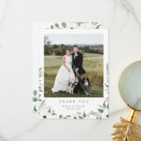 Einfaches botanisches Foto Wasserfarbe Danke Karte