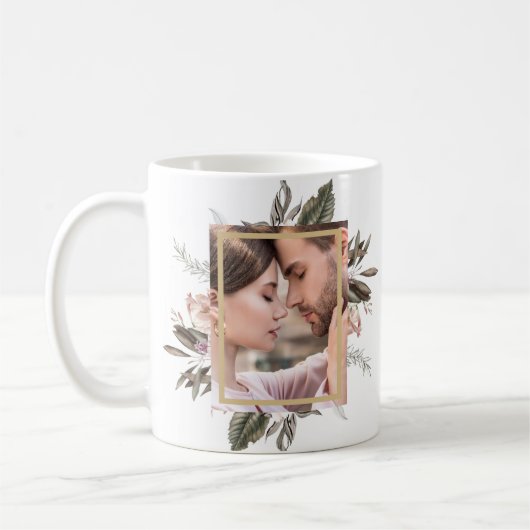 Einfaches botanisches Gerahmtes Foto Kaffeetasse (Links)