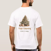 Einfaches botanisches grünes Kranz Weihnachtsbaum T-Shirt (Rückseite)