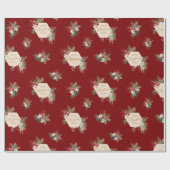 Einfaches botanisches Gruß in Wasserfarbe Rot Geschenkpapier (Flach)