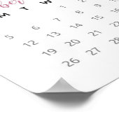 Einfaches botanisches Jahr-2025-Kalender Poster (Ecke)