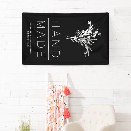 Einfaches botanisches Minimalistisch Handmade-Gesc Banner (Insitu)
