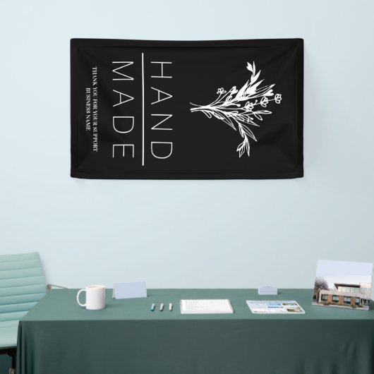Einfaches botanisches Minimalistisch Handmade-Gesc Banner (Messeveranstaltung)