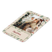 Einfaches botanisches Muster Frohe Weihnachts-Foto Magnet (Linke Seite)