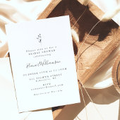 Einfaches botanisches Skript-Schwarz-weißes Brautp Einladung