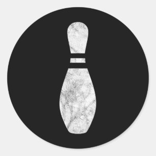 Einfaches Bowling-Button für Männer - Jungen oder Runder Aufkleber