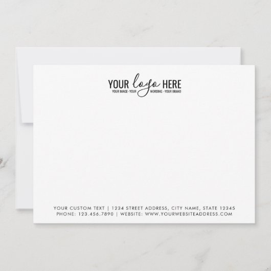 Einfaches Branding für das Logo Ihres Unternehmens Mitteilungskarte (Vorderseite)