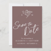 Einfaches, braunes Foto der Wildblume Save The Date (Vorderseite)