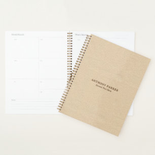 Einfaches braunes Leder-Design Planer