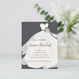 Einfaches Brautkleid Brautparty Postkarte