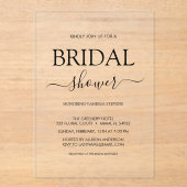 Einfaches Brautparty Acryleinladungen (Vorderseite)