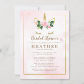 Einfaches Brautparty aus Rosa und Gold Einladung (Vorderseite)