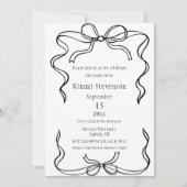 Einfaches Brautparty aus schwarzem Flachband Einladung (Vorderseite)