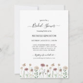 Einfaches Brautparty für die Wildblume im Herbst  Einladung (Vorderseite)