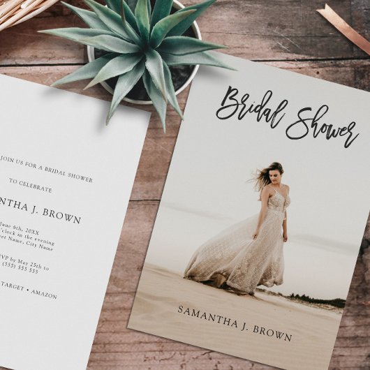 Einfaches Brautparty für moderne Fotos Einladung