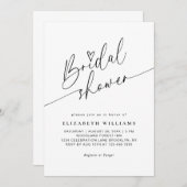 Einfaches Brautparty für Niedliche Herzschrift Einladung (Vorne/Hinten)