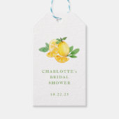 Einfaches Brautparty für Wasserfarben Lemon Geschenkanhänger (Vorderseite)